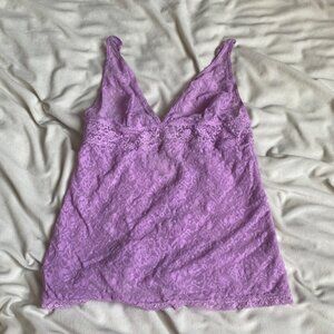 Victoria’s Secret Sheer Lace Purple/Pink Top
